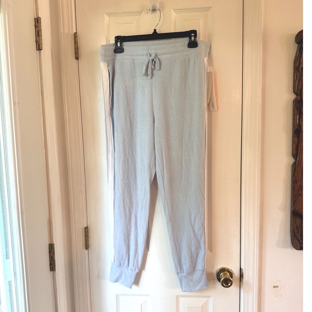 Aqua Athletic Sky Blue Side Stripe Jogger Sweatpants Large ETX4133A